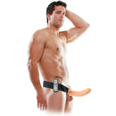 FETISH FANTASY SERIES - 19 CM VIBRATING HOLLOW STRAP-ON BROWN - 53Xshop